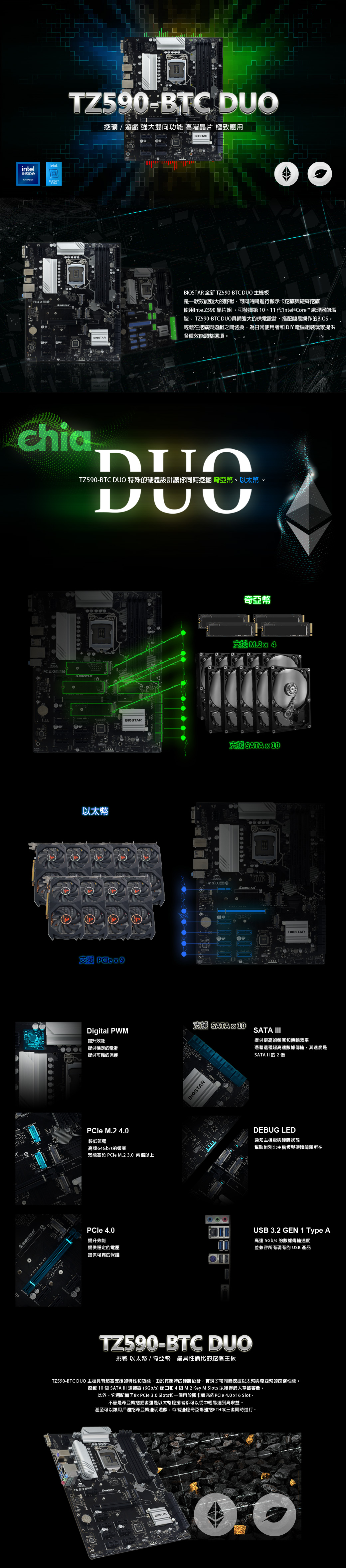 BIOSTAR 映泰 TZ590 BTC DUO 主機板